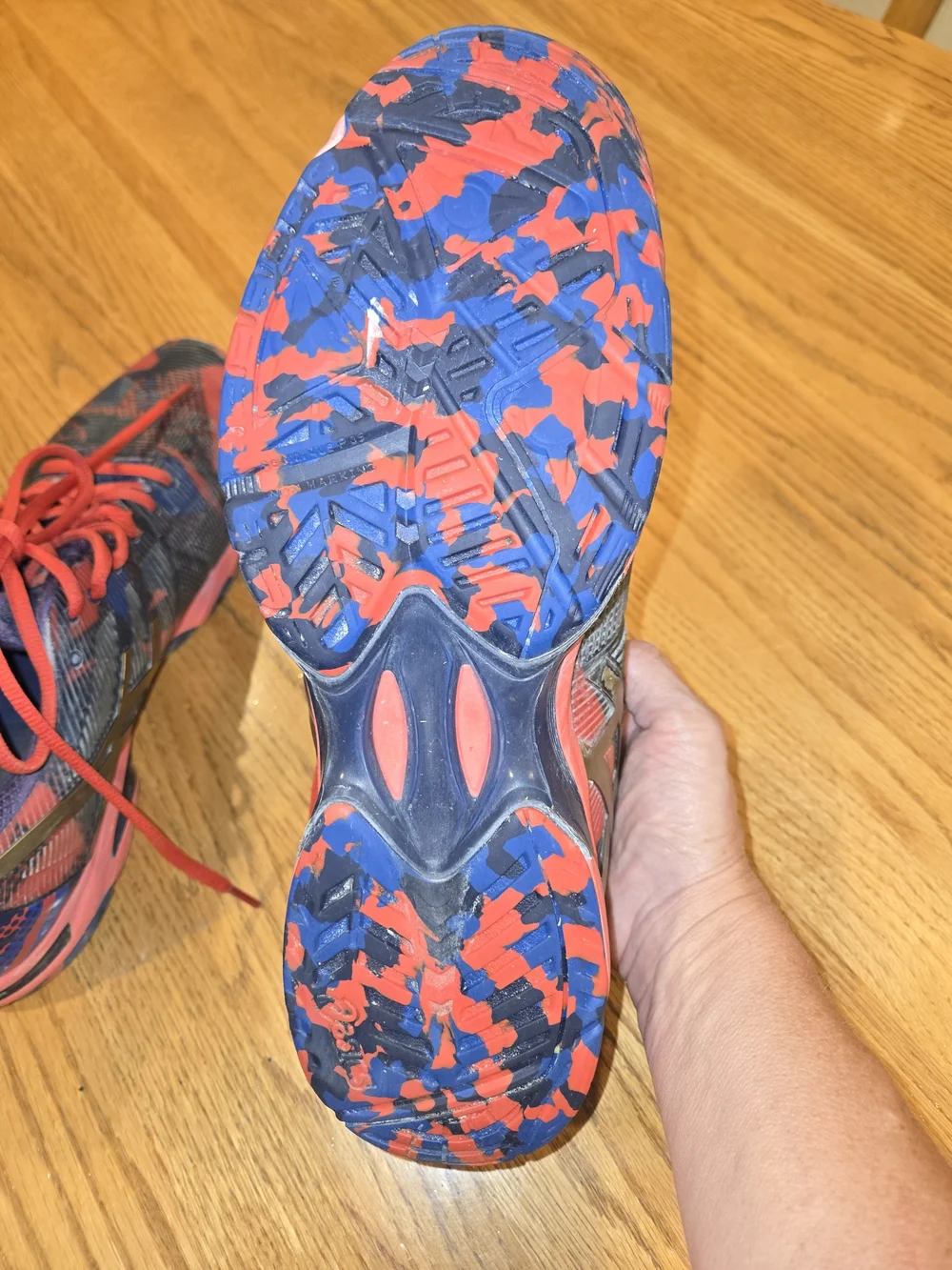 ASICS Gel-Solution Speed 3 Tennis Shoes Blue Red Graphic Men’s Size 11.5